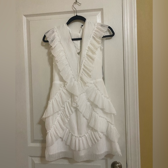 White Ruffle Mini Dress - Picture 3 of 3